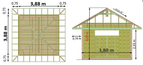 plan et coupe 15m²