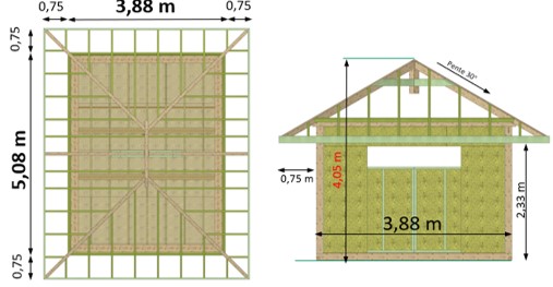 plan et coupe 19 m²